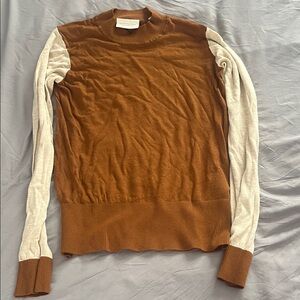 Scotch & Soda Tan and Cream Crewneck Sweater